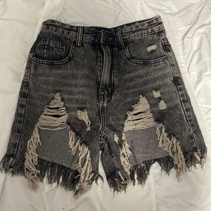 Pretty little thing black jean shorts